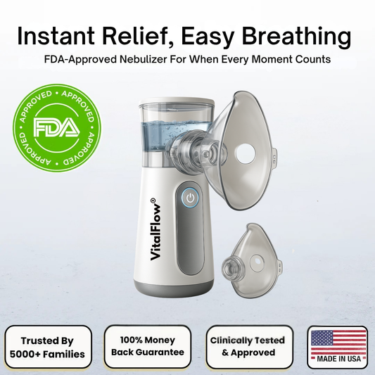 VitalFlow Portable Nebulizer – Respiratory RSV & Cough Relief (for Infants & Adults)